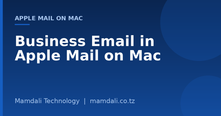How Do I Set Up My Mamdali Mailbox on macOS?